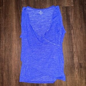 ATHLETA Blue Odyssey Wrap Tank Top